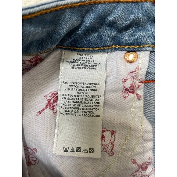 True Religion Women’s Section Slim Straight Y2K Jeans 28 Light Wash Denim - Picture 9 of 12
